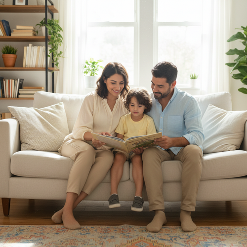 Famille hispanique heureuse - Équilibre & Clarté